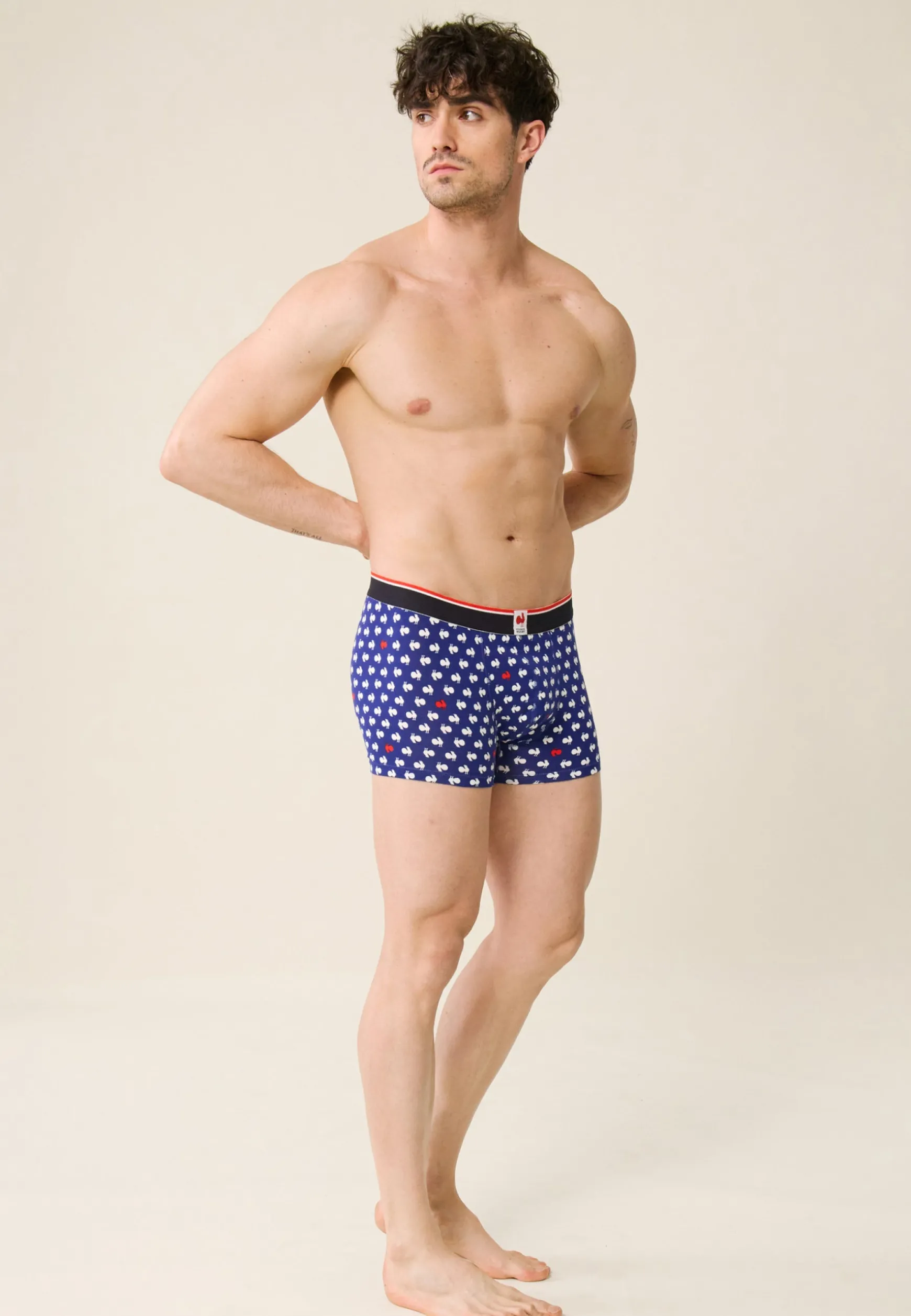 Le slip français Boxer en coton-Marius Coq Blanc Rouge XV de France<Homme Sous-Vêtements De Sports | Boxers