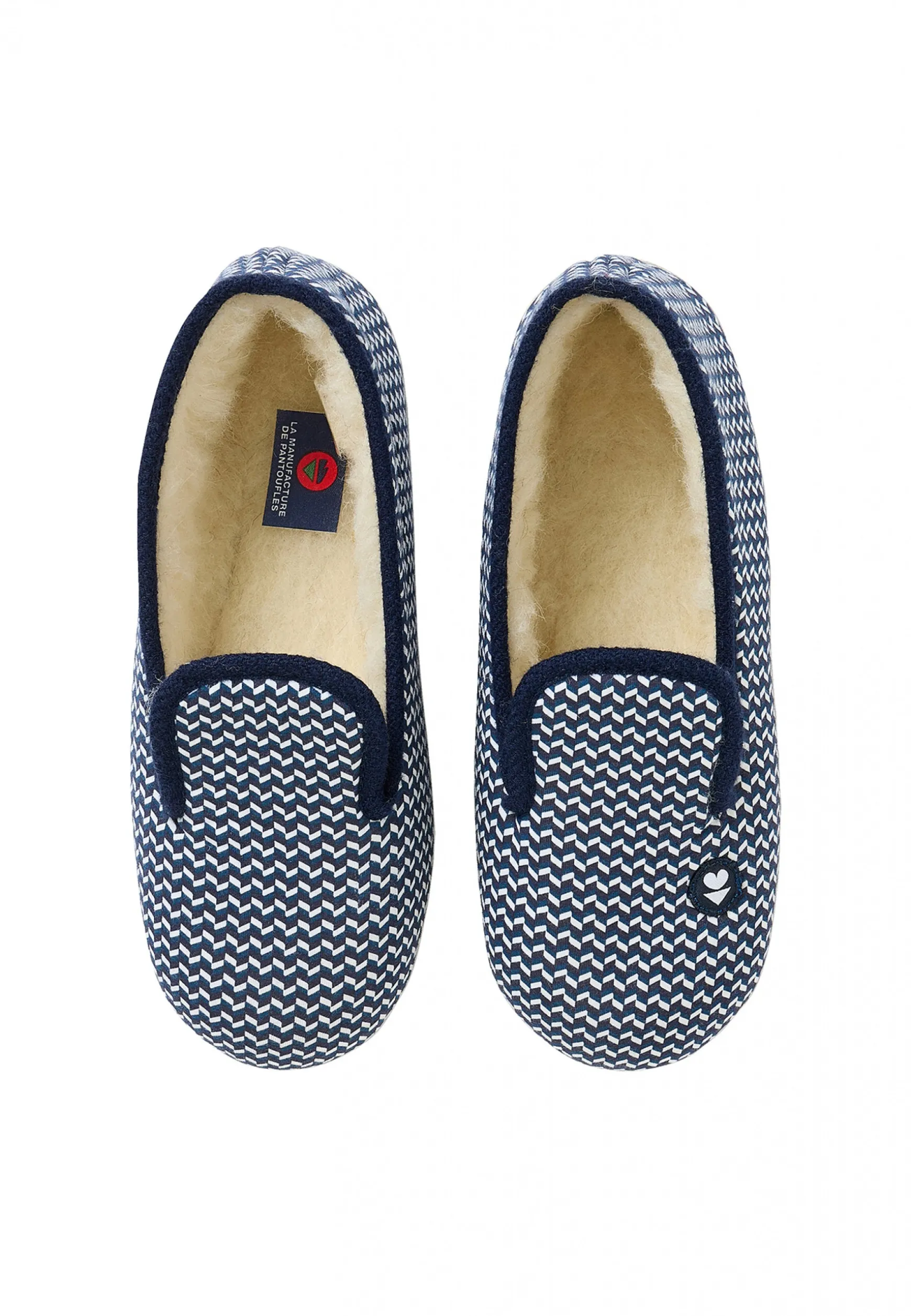Le slip français Chaussons d'intérieur en laine-Pantoufles Chevron Tricolore<Homme/Femme Chaussons | Chaussons