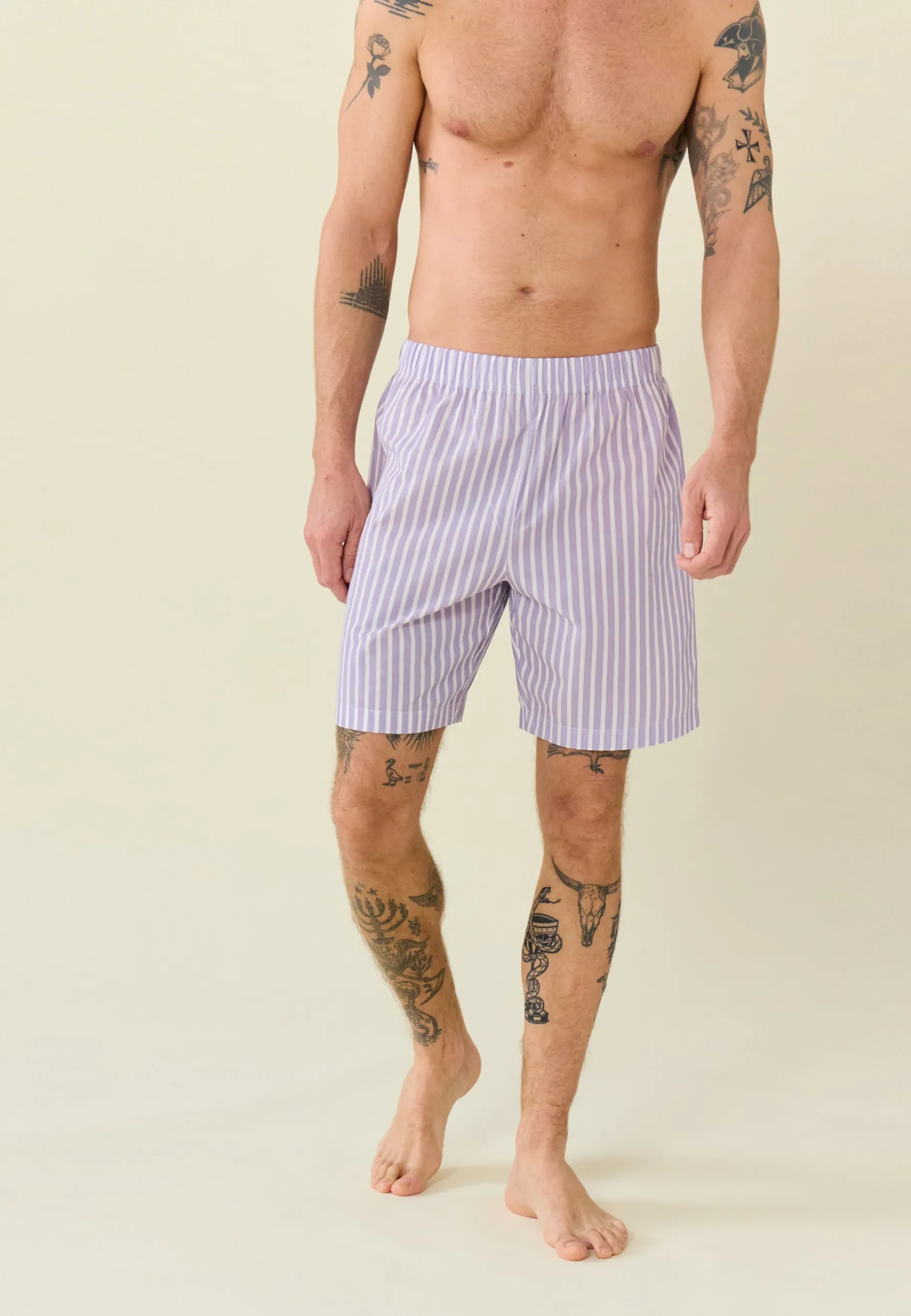 Le slip français Ensemble de pyjama t-shirt et short en coton-Ensemble pyjama Tristan Marine Sens Glycine<Homme Ensembles De Pyjamas | Ensemble De Pyjamas