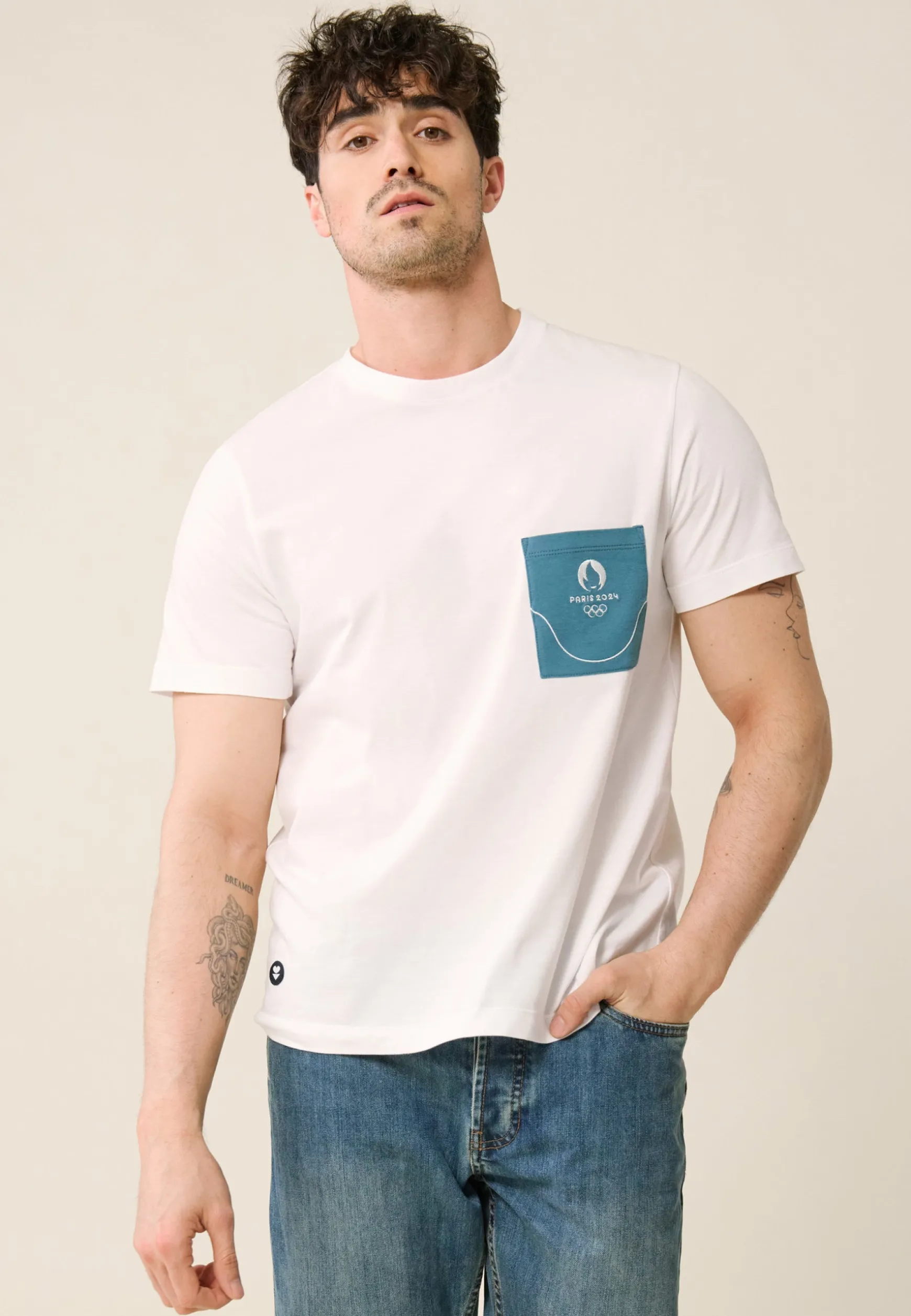 Le slip français T-shirt de pyjama mixte col rond en coton-Jean-F<Homme Hauts De Pyjamas | Hauts De Pyjamas