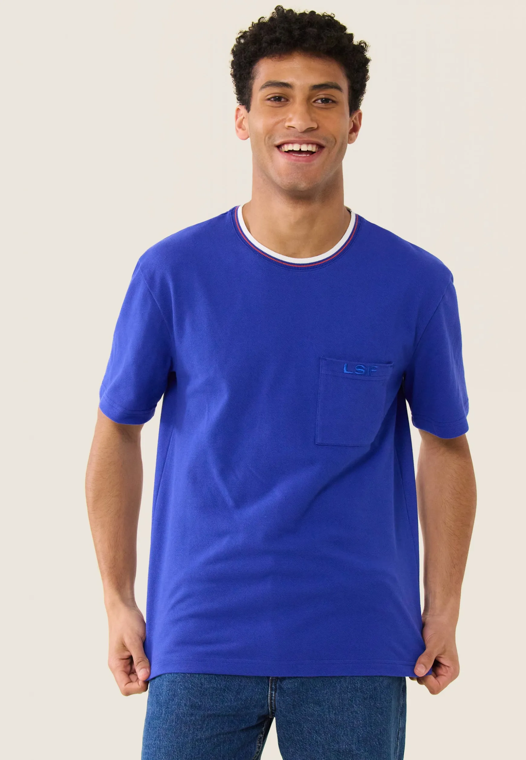 Le slip français T-shirt en piqué en coton-Noa Éblouissant<Homme Hauts